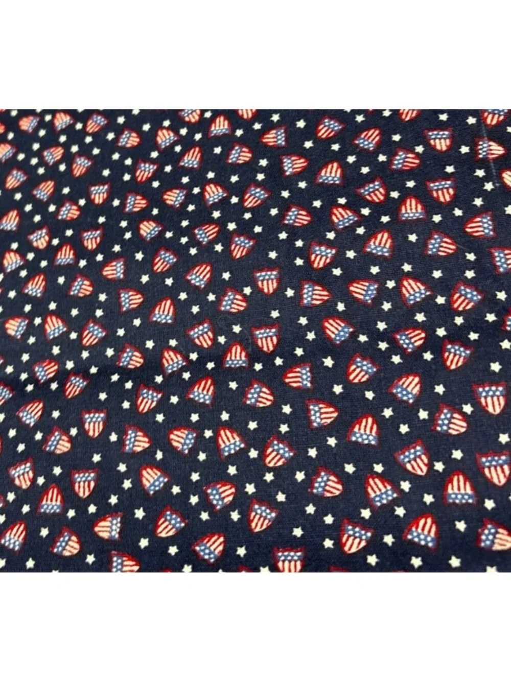 American Flag Shield Print Cotton Fabric 1/2 yard x 44” Patriotic Red White Blue